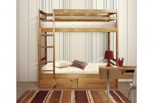 Кровать двухъярусная из массивной древесины Классика в Перми - perm.ok-mebel.com | фото 1