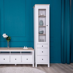 2.08.07.120.14 САГА шкаф с витриной 50 белый/ясень RU в Перми - perm.ok-mebel.com | фото 3