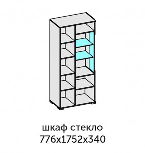 Аллегро-10 Шкаф 2дв. (со стеклом) (дуб крафт золотой-камень темный) в Перми - perm.ok-mebel.com | фото 2