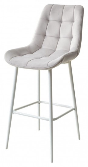 Барный стул ХОФМАН, цвет H-09 Светло-серый, велюр / белый каркас М-City в Перми - perm.ok-mebel.com | фото 1