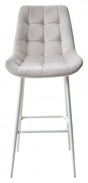 Барный стул ХОФМАН, цвет H-09 Светло-серый, велюр / белый каркас М-City в Перми - perm.ok-mebel.com | фото 6