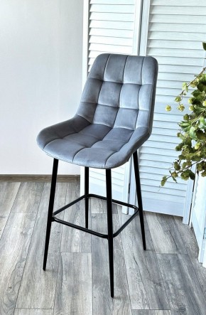 Барный стул ХОФМАН, цвет H-14 Серый, велюр / черный каркас М-City в Перми - perm.ok-mebel.com | фото 2