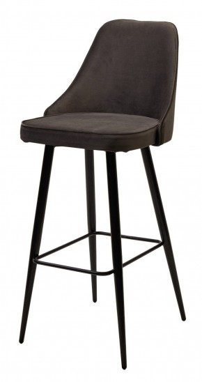 Барный стул NEPAL-BAR ГРАФИТ #14, велюр/ черный каркас (H=78cm) М-City в Перми - perm.ok-mebel.com | фото