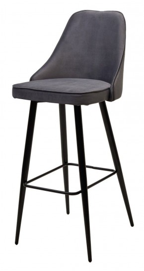 Барный стул NEPAL-BAR СЕРЫЙ #27, велюр/ черный каркас (H=78cm) М-City в Перми - perm.ok-mebel.com | фото