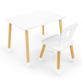 Детский комплект стол и стул «Корона» Rolti Baby (белый/береза, массив березы/мдф) в Перми - perm.ok-mebel.com | фото