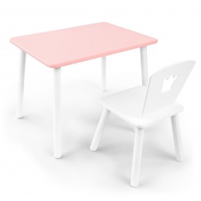 Детский комплект стол и стул «Корона» Rolti Baby (розовый/белый, массив березы/мдф) в Перми - perm.ok-mebel.com | фото