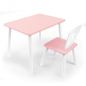 Детский комплект стол и стул «Корона» Rolti Baby (розовый/розовый, массив березы/мдф) в Перми - perm.ok-mebel.com | фото