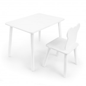 Детский комплект стол и стул «Мишка» Rolti Baby (белый/белый, массив березы/мдф) в Перми - perm.ok-mebel.com | фото