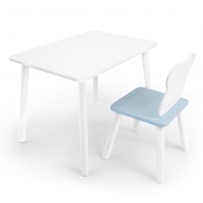 Детский комплект стол и стул «Мишка» Rolti Baby (белый/голубой, массив березы/мдф) в Перми - perm.ok-mebel.com | фото