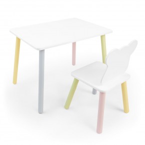 Детский комплект стол и стул «Мишка» Rolti Baby (белый/цветной, массив березы/мдф) в Перми - perm.ok-mebel.com | фото
