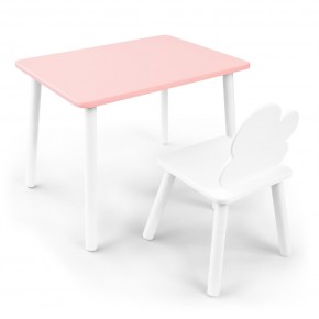 Детский комплект стол и стул «Облачко» Rolti Baby (розовый/белый, массив березы/мдф) в Перми - perm.ok-mebel.com | фото