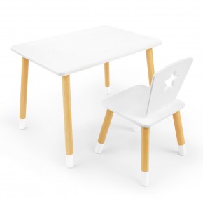 Детский комплект стол и стул «Звезда» Rolti Baby (белый/береза, массив березы/мдф) в Перми - perm.ok-mebel.com | фото