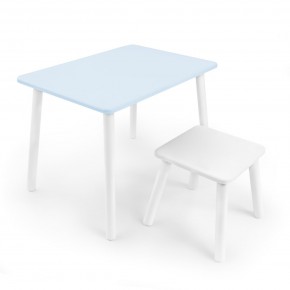 Детский комплект стол и табурет Rolti Baby (голубая столешница/белое сиденье/белые ножки) в Перми - perm.ok-mebel.com | фото