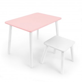 Детский комплект стол и табурет Rolti Baby (розовая столешница/белое сиденье/белые ножки) в Перми - perm.ok-mebel.com | фото 1