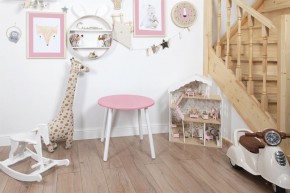 Детский стол круглый Rolti Baby (розовый/белый, массив березы/мдф) в Перми - perm.ok-mebel.com | фото