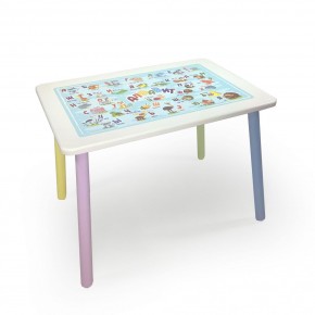 Детский стол с накладкой Алфавит (Белый/Цветной) в Перми - perm.ok-mebel.com | фото