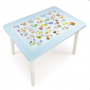Детский стол с накладкой Алфавит  (Голубой/Белый) в Перми - perm.ok-mebel.com | фото 1