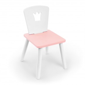Детский стул Rolti Baby «Корона» (белый/розовый/белый, массив березы/мдф) в Перми - perm.ok-mebel.com | фото 1