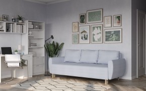 Диван-кровать Тулисия пастельно-голубой, ткань рогожка в Перми - perm.ok-mebel.com | фото 4