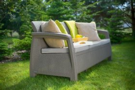 Диван пластиковый Корфу Макс (Corfu love seat max) капучино - песок в Перми - perm.ok-mebel.com | фото 3