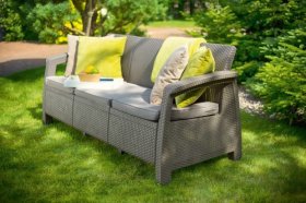 Диван пластиковый Корфу Макс (Corfu love seat max) капучино - песок в Перми - perm.ok-mebel.com | фото 4