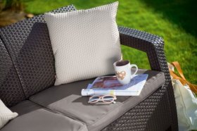 Диван пластиковый Корфу Макс (Corfu love seat max) коричневый в Перми - perm.ok-mebel.com | фото 3