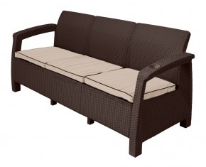 Диван Yalta Premium Sofa 3 Set (Ялта) шоколадный (+подушки под спину) в Перми - perm.ok-mebel.com | фото 1