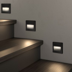 DK3050-BK Светильник встраиваемый в стену, IP 20, LED 3000, 1 Вт, черный пластик в Перми - perm.ok-mebel.com | фото 3