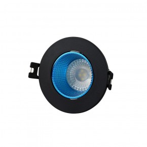 DK3061-BK+СY Встраиваемый светильник, IP 20, 10 Вт, GU5.3, LED, черный/голубой, пластик в Перми - perm.ok-mebel.com | фото