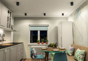 DK3090-BK+CY Светильник накладной IP 20, 10 Вт, GU5.3, LED, черный/голубой, пластик в Перми - perm.ok-mebel.com | фото 2