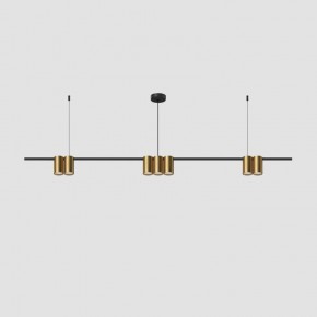 DK4063-BK+SG Подвесной светильник ORBIT, IP20, 7xGU10 LED до 15 Вт, черный + сатинированное золото, алюминий в Перми - perm.ok-mebel.com | фото 2