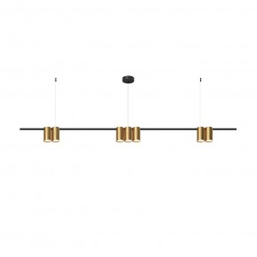 DK4063-BK+SG Подвесной светильник ORBIT, IP20, 7xGU10 LED до 15 Вт, черный + сатинированное золото, алюминий в Перми - perm.ok-mebel.com | фото 3