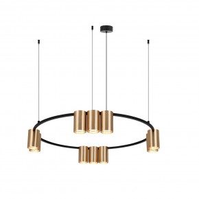 DK4065-BK+SG Подвесной светильник ORBIT , IP20, 10xGU10 LED до 15 Вт, черный + сатинированное золото, алюминий в Перми - perm.ok-mebel.com | фото 3