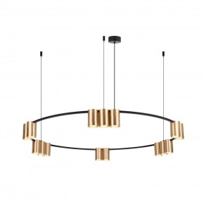 DK4067-BK+SG Подвесной светильник ORBIT, IP20, 15xGU10 LED, до 15 Вт, черный + сатинированное золото, алюминий в Перми - perm.ok-mebel.com | фото 3
