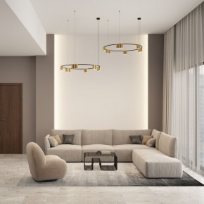 DK4067-BK+SG Подвесной светильник ORBIT, IP20, 15xGU10 LED, до 15 Вт, черный + сатинированное золото, алюминий в Перми - perm.ok-mebel.com | фото 4