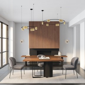 DK4067-BK+SG Подвесной светильник ORBIT, IP20, 15xGU10 LED, до 15 Вт, черный + сатинированное золото, алюминий в Перми - perm.ok-mebel.com | фото 5