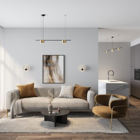 DK5060-BK+SG Бра ORBIT, IP20, 3000К, LED, 10 Вт, черный + сатинированное золото, алюминий в Перми - perm.ok-mebel.com | фото 5