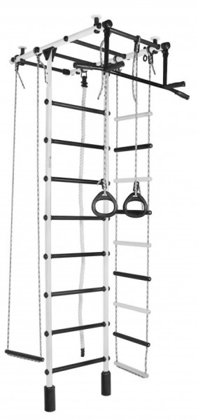 ДСК Атлант цв.белый-черный: турник, кольца, канат, трапеция, веревочная лестница в Перми - perm.ok-mebel.com | фото