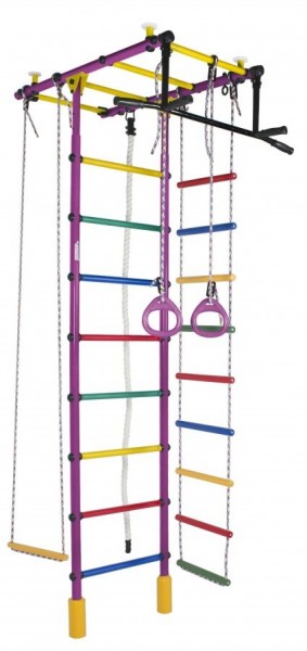 ДСК Атлант цв.фиолетовый радуга: турник, кольца, канат, трапеция, веревочная лестница в Перми - perm.ok-mebel.com | фото