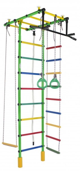 ДСК Атлант цв.салатовый радуга: турник, кольца, канат, трапеция, веревочная лестница в Перми - perm.ok-mebel.com | фото