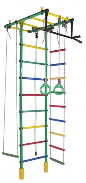 ДСК Атлант цв.зеленый радуга: турник, кольца, канат, трапеция, веревочная лестница в Перми - perm.ok-mebel.com | фото