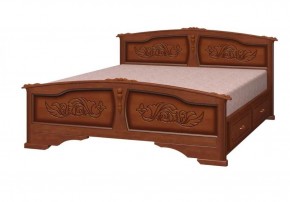 ЕЛЕНА Кровать из массива 1400 (Орех) с 2-мя ящиками в Перми - perm.ok-mebel.com | фото