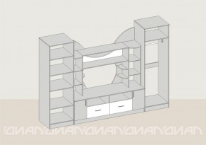 Гостиная Аллегро с 2 шкафами вариант-5 (венге/дуб белфорт) в Перми - perm.ok-mebel.com | фото 2