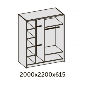 ИННЭС-5 Шкаф-купе 2-х дв. 2000 (2 дв. Ф3 - венге вст. экокожа корич) в Перми - perm.ok-mebel.com | фото 2