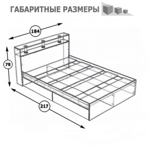 Камелия Кровать 1800, цвет венге/дуб лоредо, ШхГхВ 183,5х217х78,2 см., сп.м. 1800х2000 мм., без матраса, основание есть в Перми - perm.ok-mebel.com | фото 3