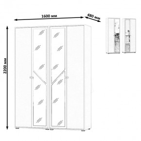 Камелия Шкаф 4-х створчатый, цвет дуб сонома, ШхГхВ 160х48х220 см., универсальная сборка, можно использовать как два отдельных шкафа в Перми - perm.ok-mebel.com | фото 4