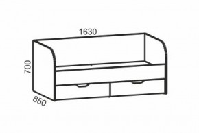 Киви №4 Кровать с ящиками (ЛДСП молочный дуб/лайм) в Перми - perm.ok-mebel.com | фото 2