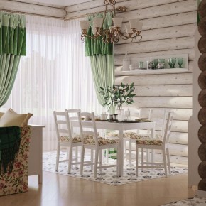 Комлект Вествик обеденный стол и четыре стула, массив сосны, цвет белый в Перми - perm.ok-mebel.com | фото