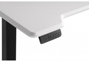 Компьютерный стол Маркос с механизмом подъема 120х75х75 белая шагрень / черный в Перми - perm.ok-mebel.com | фото 6