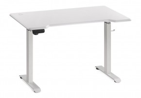 Компьютерный стол Маркос с механизмом подъема 120х75х75 белый / шагрень белая в Перми - perm.ok-mebel.com | фото 3